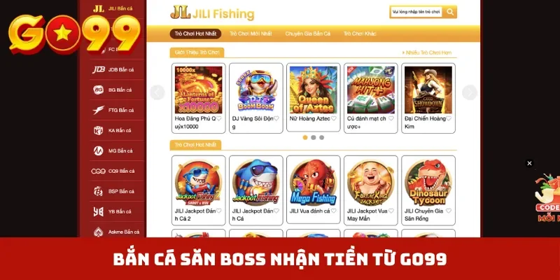 Bắn cá săn boss nhận tiền từ GO99