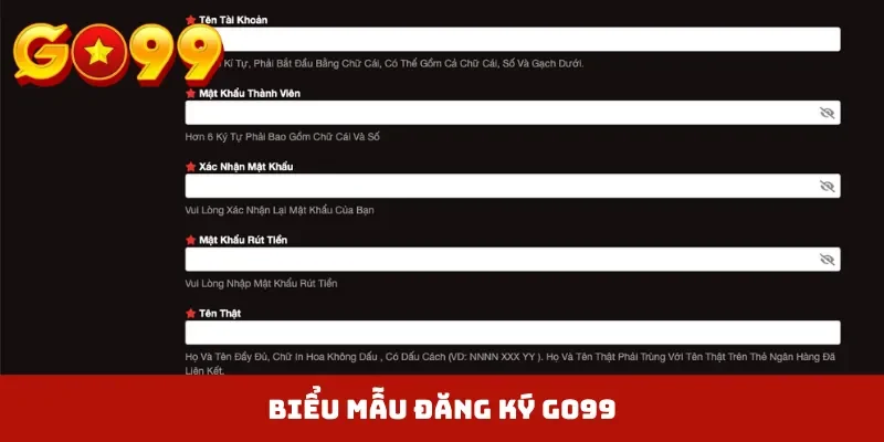 Biểu mẫu đăng ký GO99